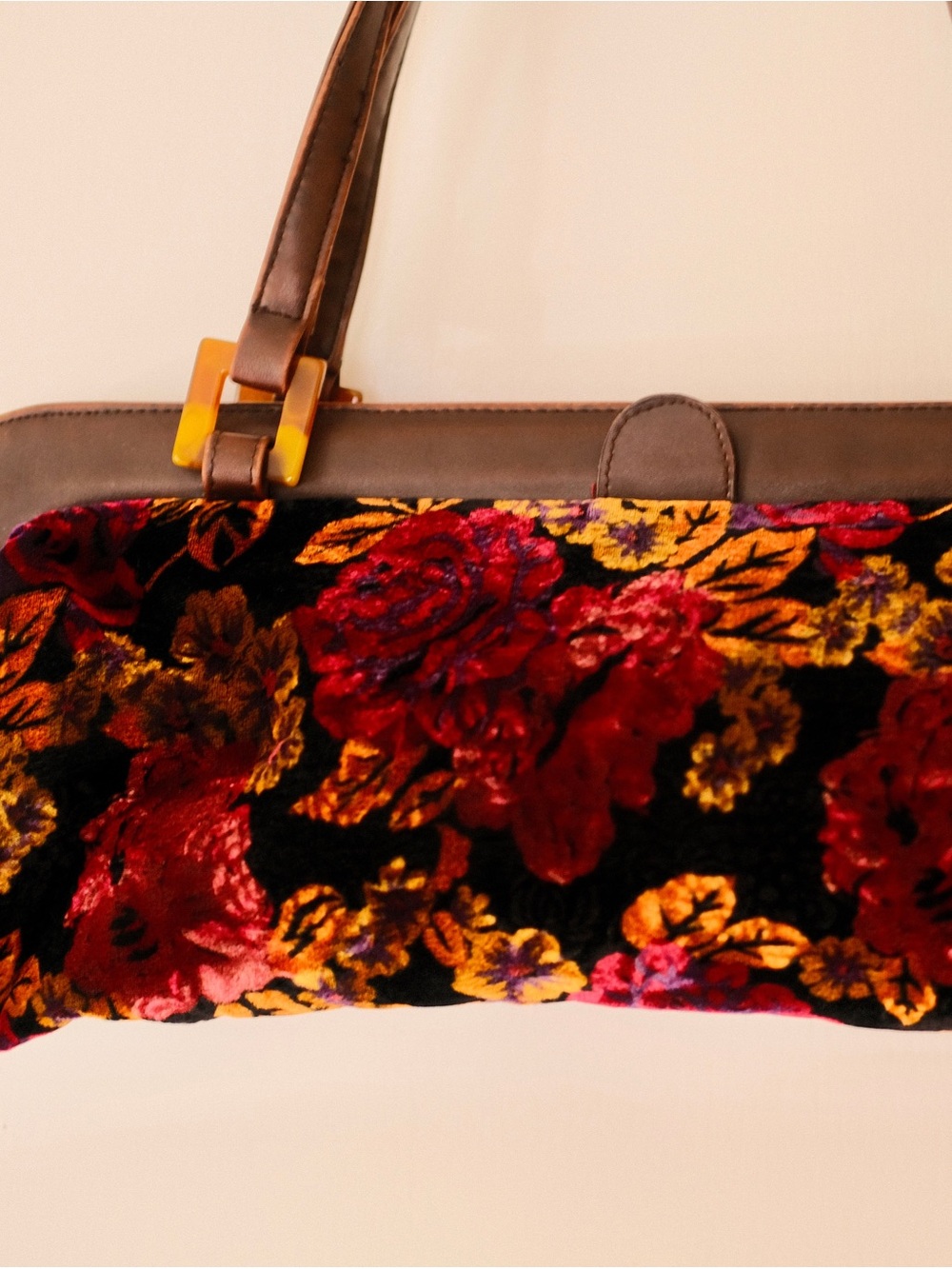 Paradox Floral Velvet Shoulder Bag